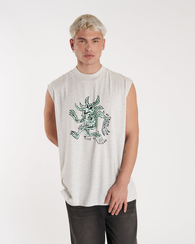 Musculosa Trip Cream Grey