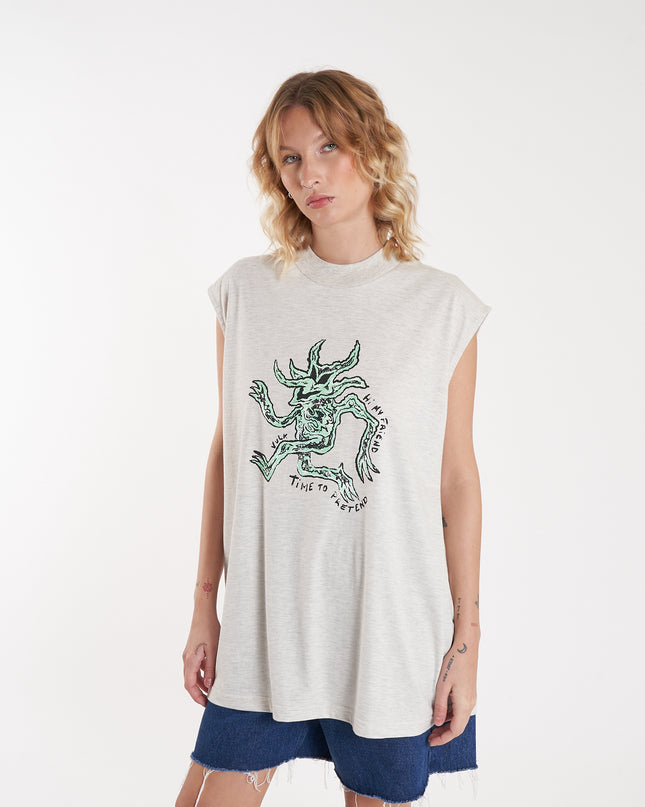 Musculosa Trip Cream Grey