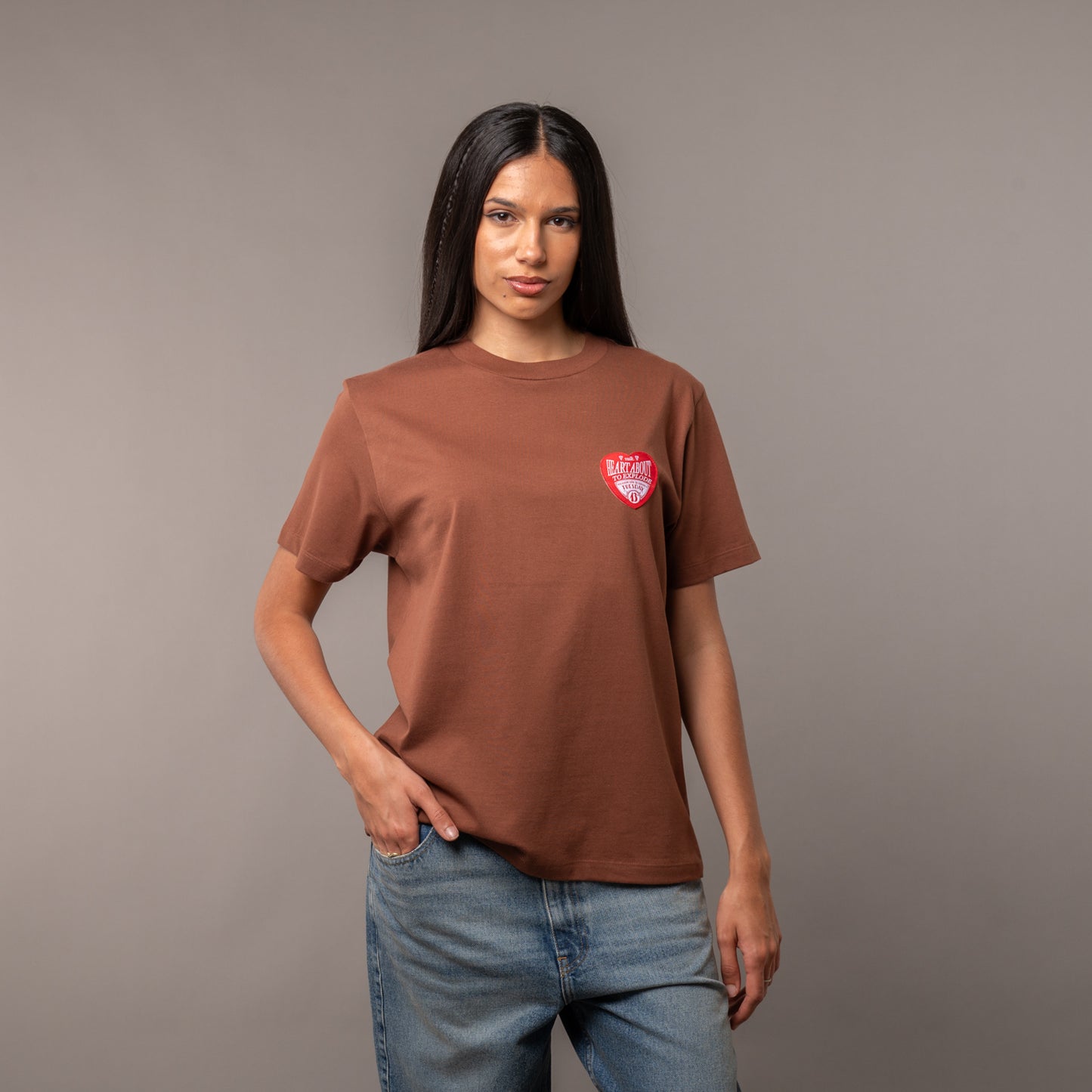Remera Heart Brown