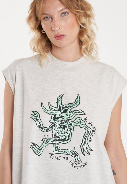 Musculosa Trip Cream Grey