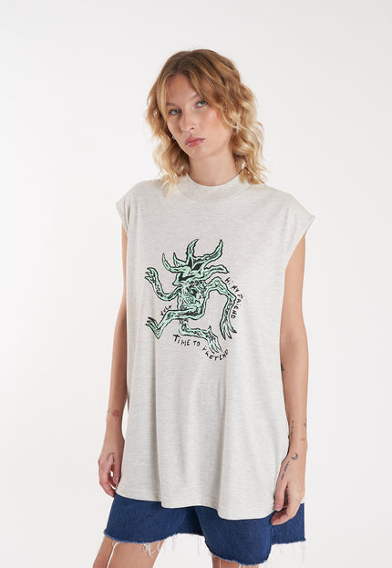 Musculosa Trip Cream Grey
